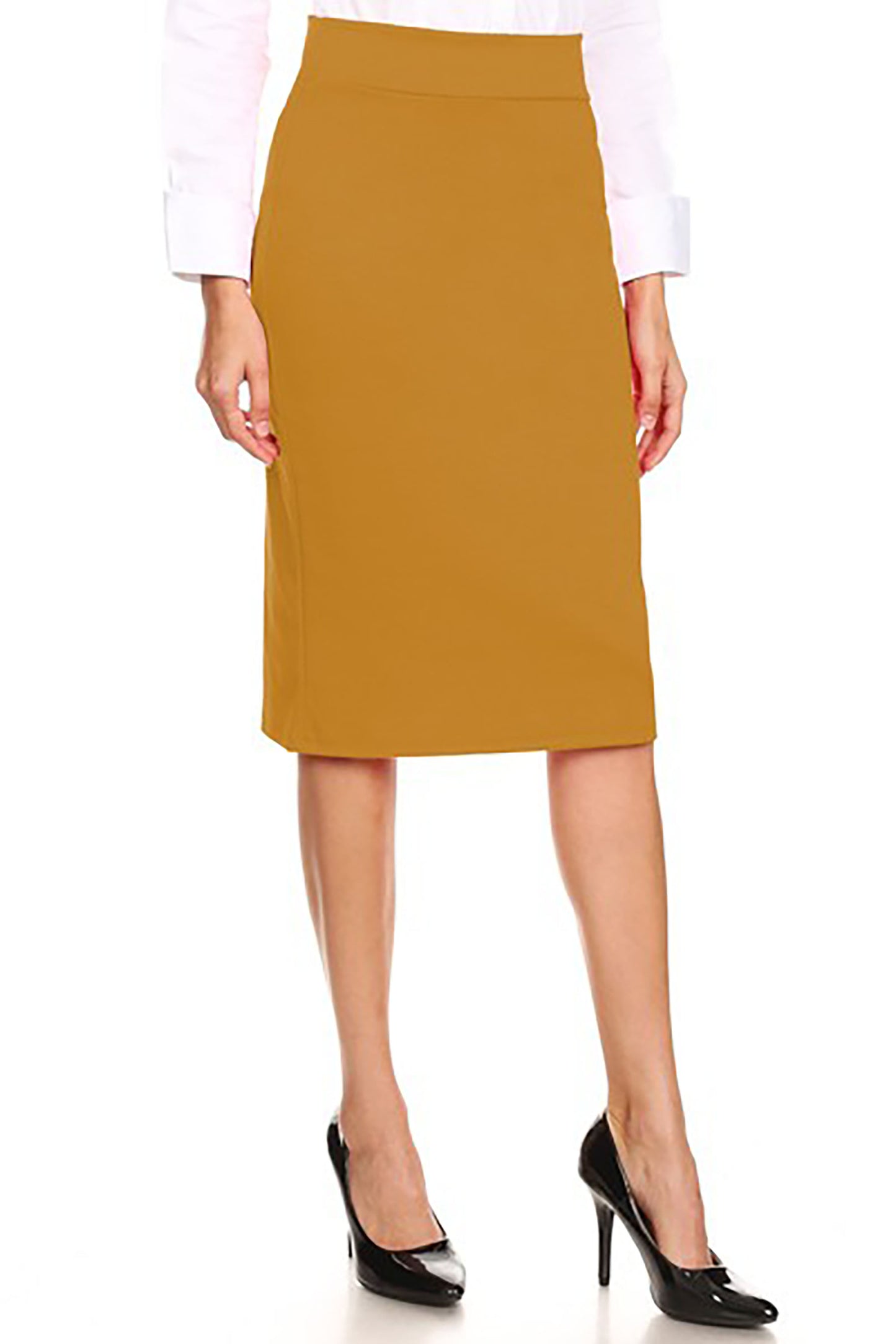 Women's Casual Fitted Midi Pencil Skirt
