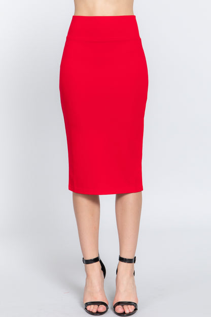 Women's Elegant Everywhere Ponte Midi Skirt