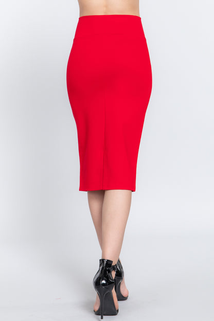 Women's Elegant Everywhere Ponte Midi Skirt