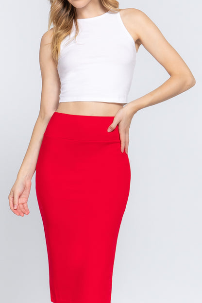 Women's Elegant Everywhere Ponte Midi Skirt