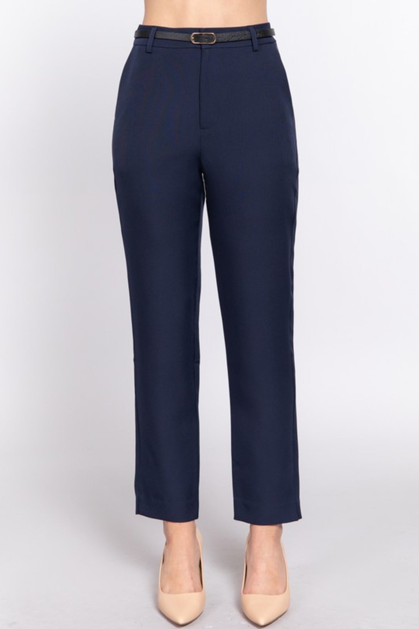 Women's Classic woven pants with belt