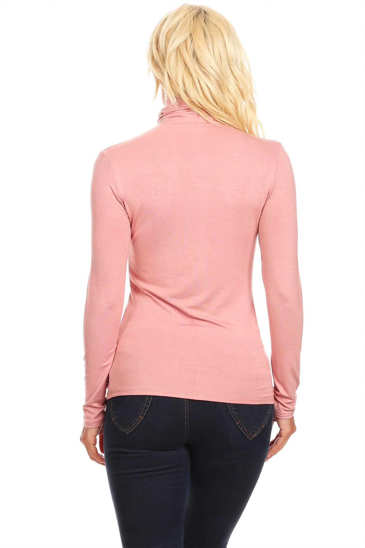 Women's Solid Basic Casual Long Sleeve Turtleneck Lightweight Pullover Top Sweater