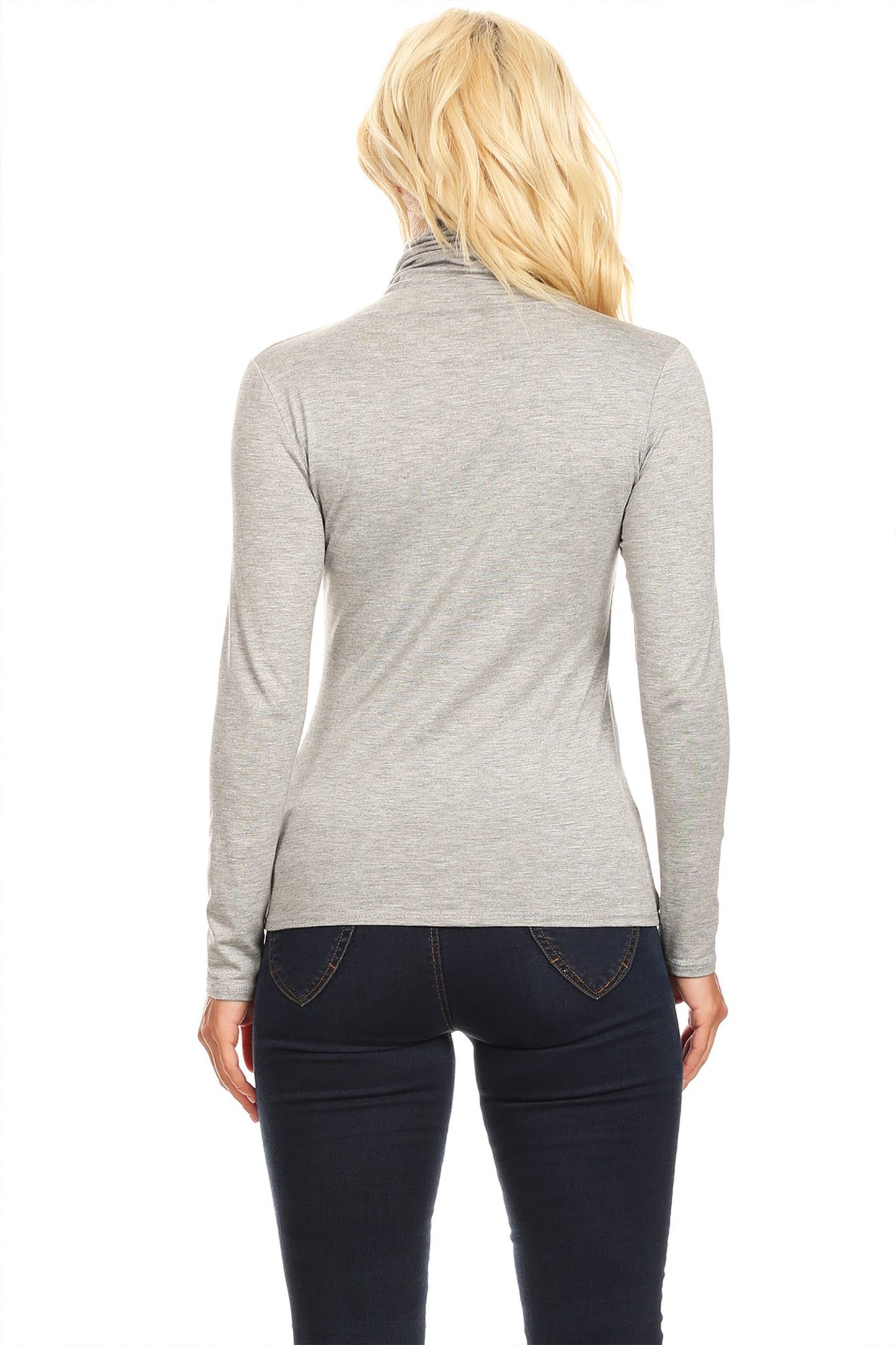 Women's Solid Basic Casual Long Sleeve Turtleneck Lightweight Pullover Top Sweater