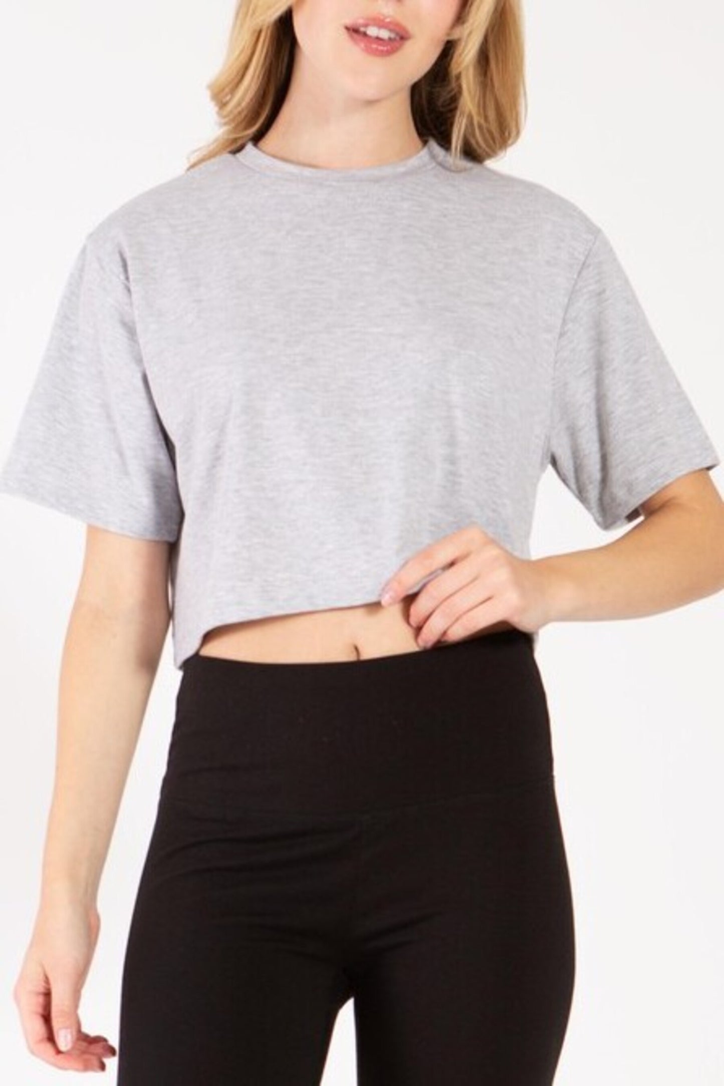 Women's Casual Short Sleeve Oversized Cropped T Shirt