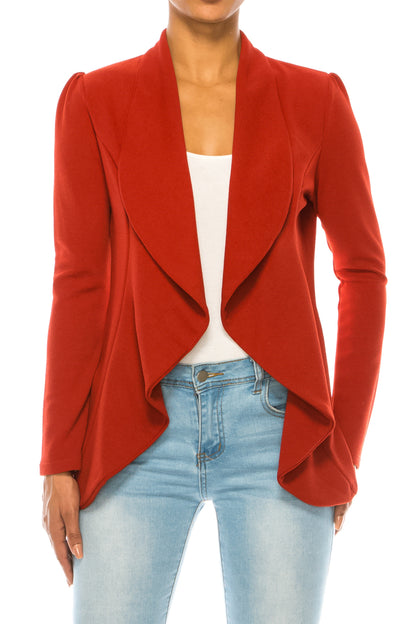Women's Casual Solid Long Sleeve Loose Fit Open Blazer Jacket