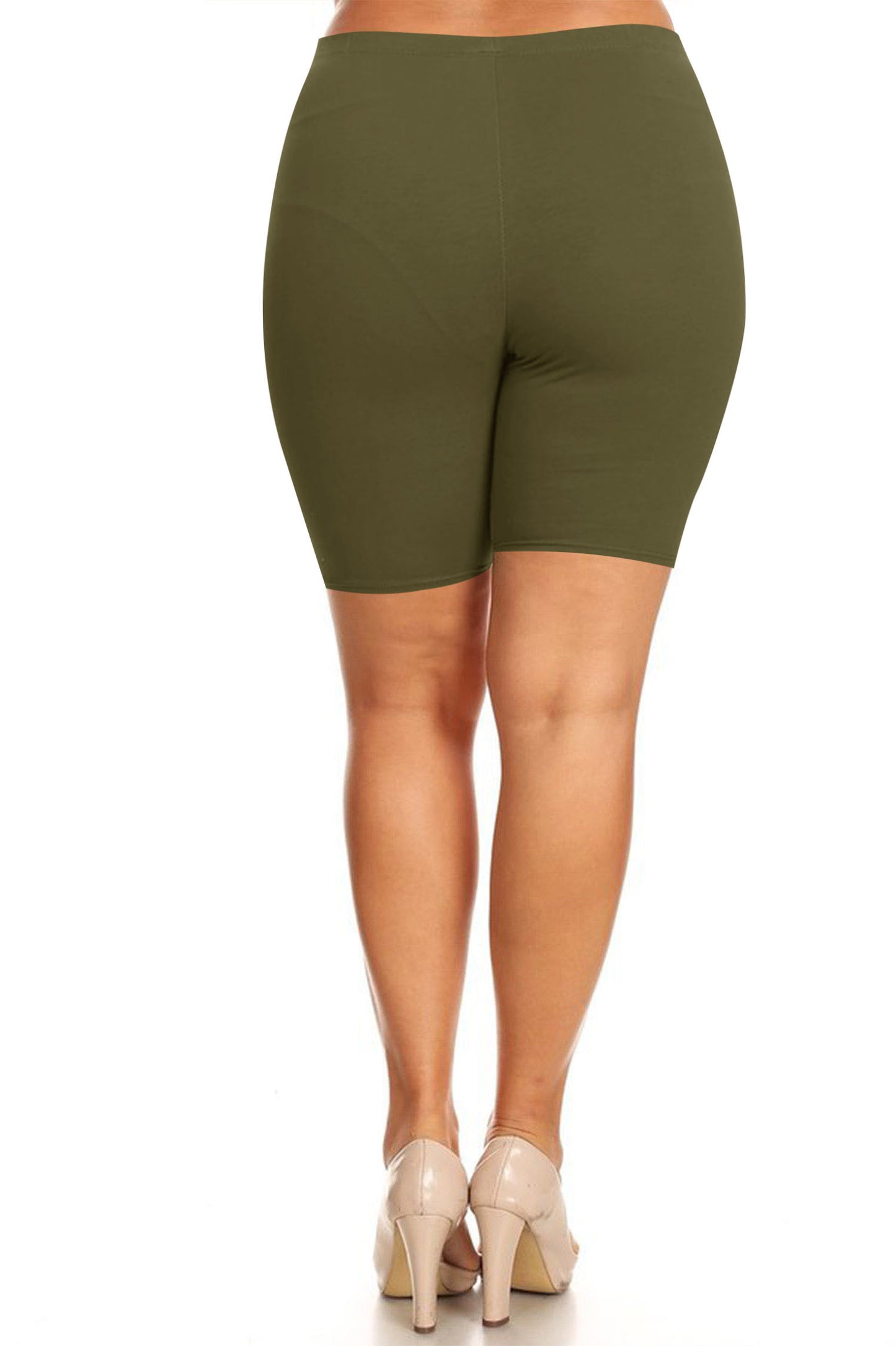 Women's Plus Size Casual Basic Solid Biker Shorts Pants - FashionJOA