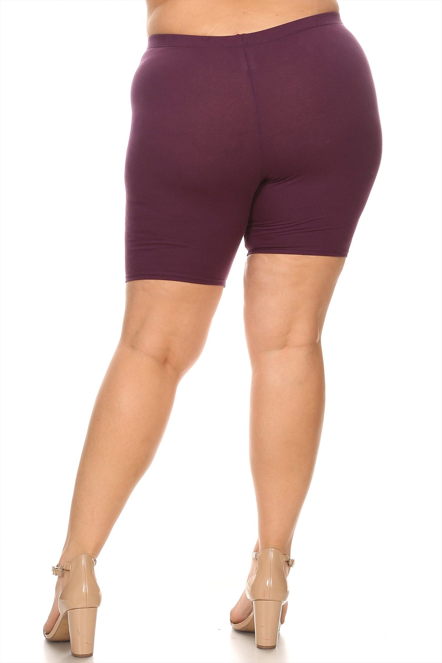 Women's Plus Size Casual Basic Solid Biker Shorts Pants - FashionJOA