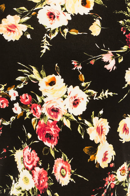 Floral Black Yellow