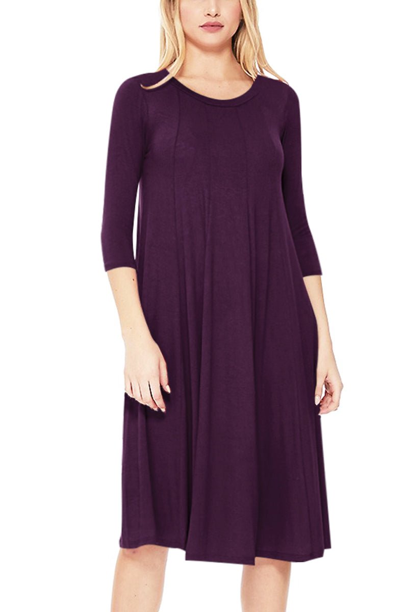 Women's Wholesale Casual Round Neck Midi Dress